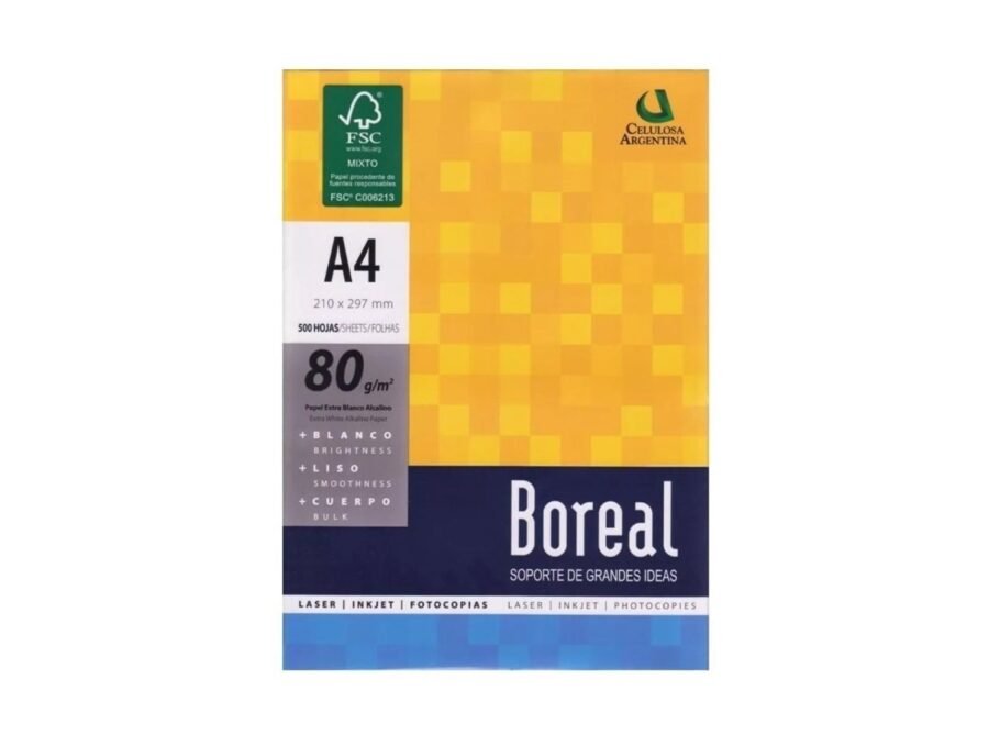Resma Boreal A4 500 Hojas 80grm2 Grupo Printing 0072