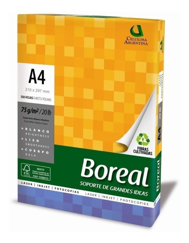 Resma Boreal A4 500 Hojas 75gm2 Grupo Printing 7407